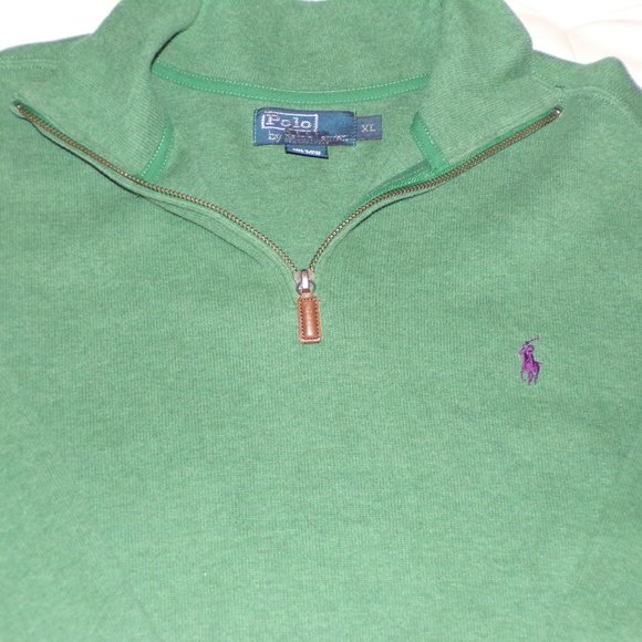 Polo Ralph Lauren Quarter Zip Sweater - XL Green - Picture 3 of 7